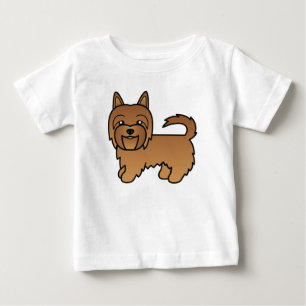 Red Australian Terrier Dog Cartoon Drawing Baby T-Shirt