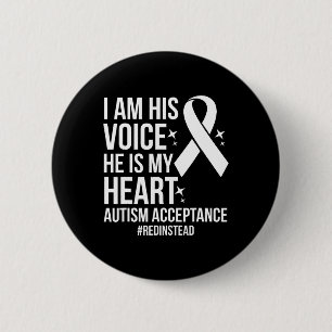 Red Autism Awareness Acceptance Red Instead 2024 6 Cm Round Badge