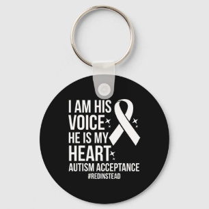 Red Autism Awareness Acceptance Red Instead 2024 Key Ring
