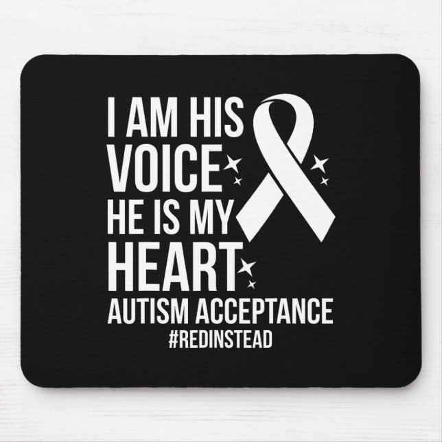 Red Autism Awareness Acceptance Red Instead 2024  Mouse Pad (Front)