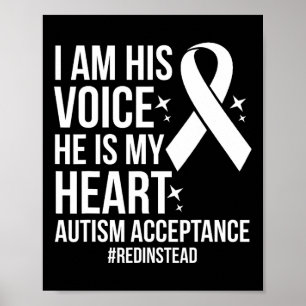 Red Autism Awareness Acceptance Red Instead 2024 Poster
