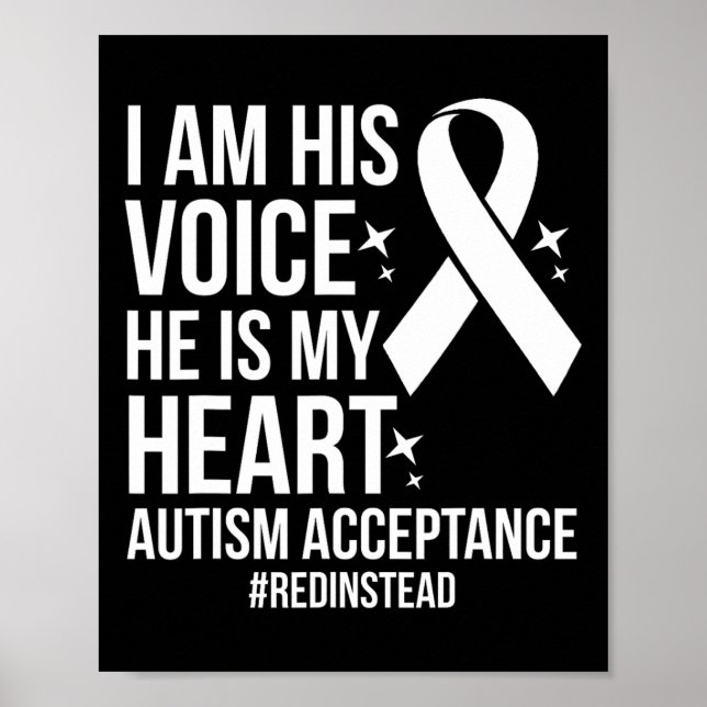 Red Autism Awareness Acceptance Red Instead 2024  Poster (Front)