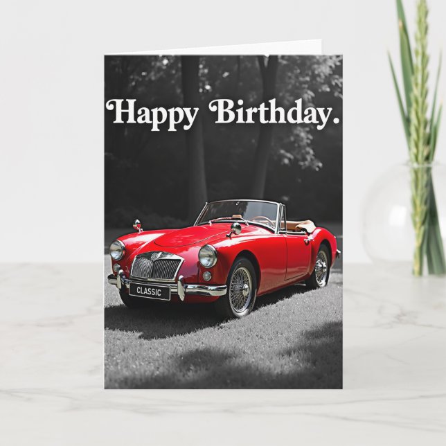 Red Auto Birthday Card (Front)