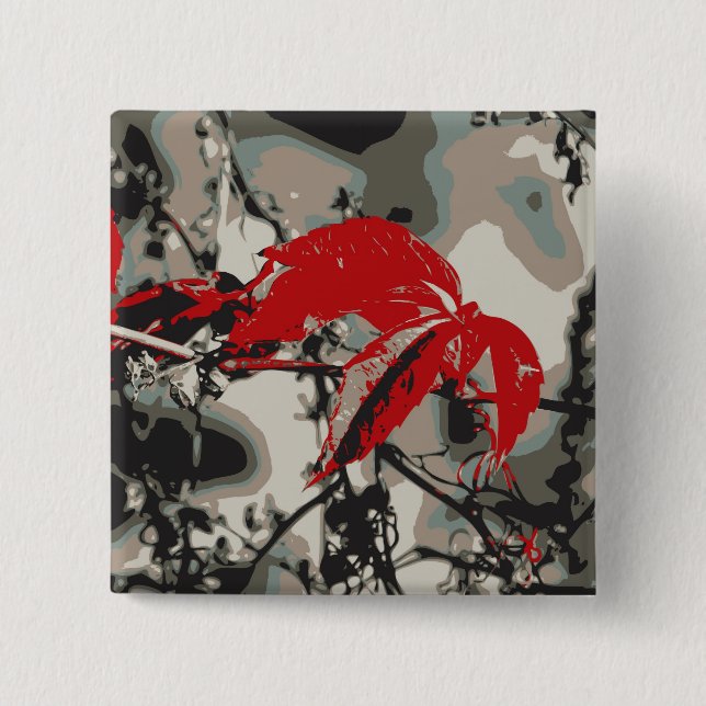 Red Autumn 15 Cm Square Badge (Front)