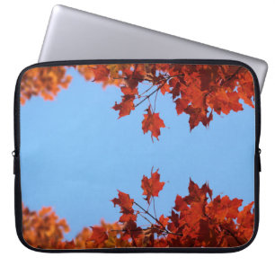 Red Autumn Leaves and Blue Sky Laptop Sleeve