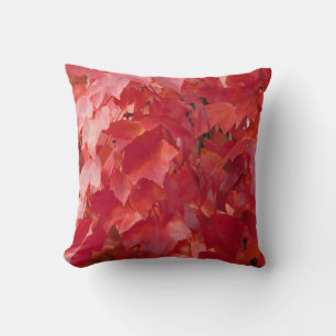Red Autumn Leaves Throw Pillow
