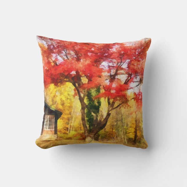 Red Autumn Sycamore Cushion (Front)