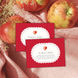 Red Autumn Vintage Apple Books For Baby Shower Enclosure Card
