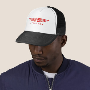 Red Aviation Wings Logo Cap