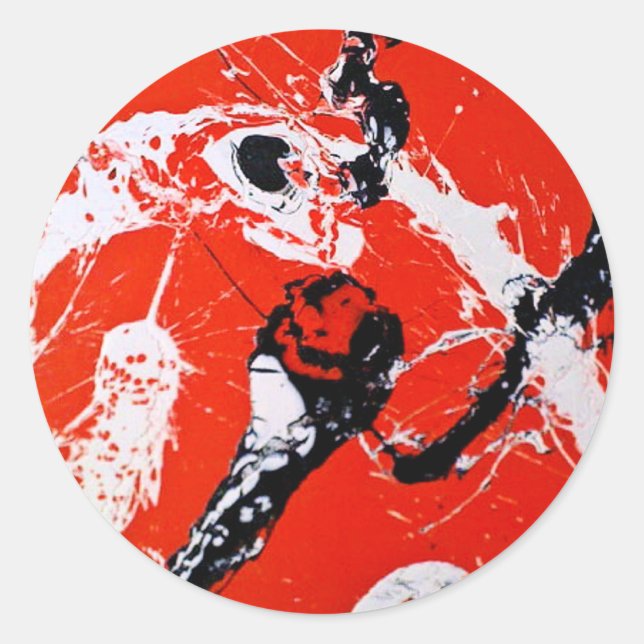 RED AVIATOR CLASSIC ROUND STICKER (Front)