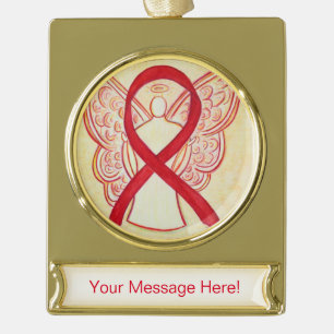 Red Awareness Ribbon Angel Art Ornament