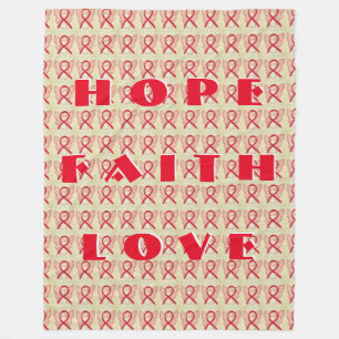 Red Awareness Ribbon Angel Custom Fleece Blanket