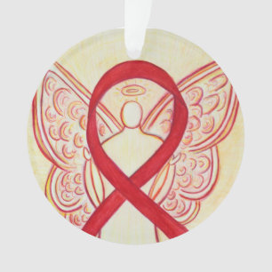 Red Awareness Ribbon Angel Ornaments