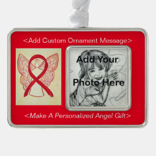 Red Awareness Ribbon Angel Ornaments