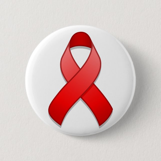 Red Awareness Ribbon Button (Front)