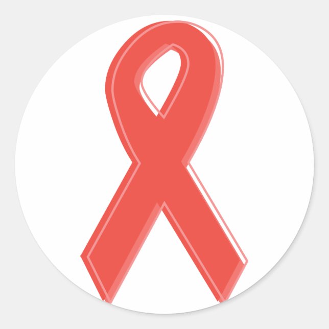 Red Awareness Ribbon Classic Round Sticker (Front)