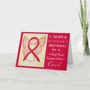 Red Awareness Ribbon Custom Cause Angel Cards