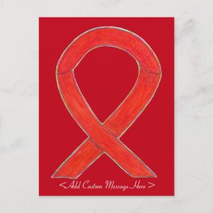 Red Awareness Ribbon Custom Postcard