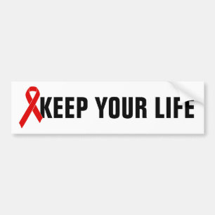 Red Awareness Ribbon + your message Bumper Sticker