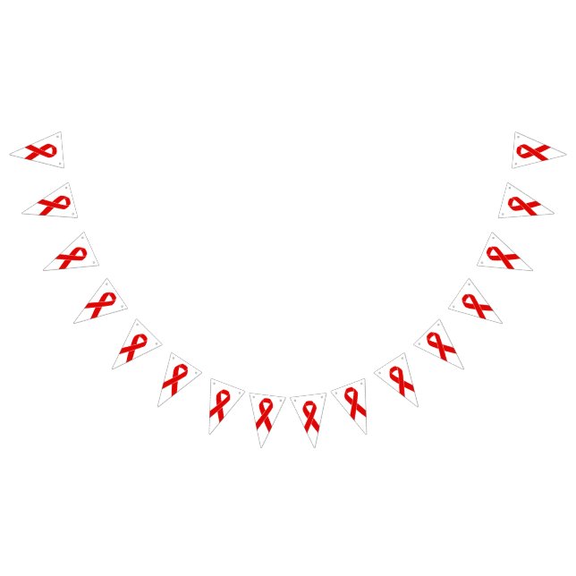Red Awareness Ribbon + your message Bunting (All)