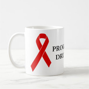 Red Awareness Ribbon + your message Coffee Mug