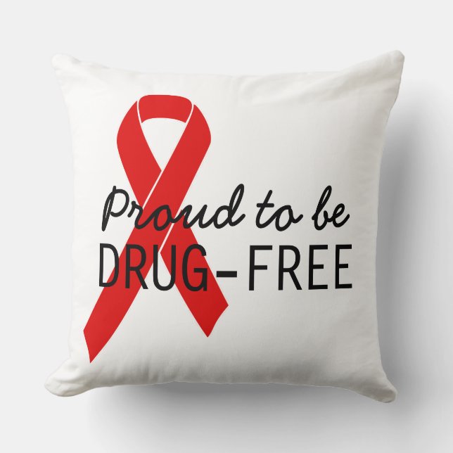Red Awareness Ribbon + your message Cushion (Front)