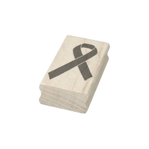 Red Awareness Ribbon + your message Rubber Stamp