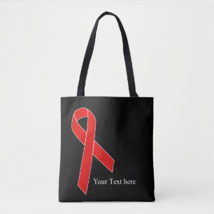 Red Awareness Ribbon + your message Tote Bag