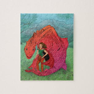 Red Baby Dragon Jigsaw Puzzle