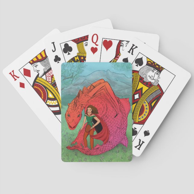 Red Baby Dragon Playing Cards (Back)