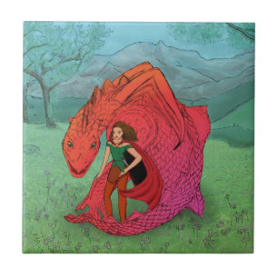 Red Baby Dragon Tile