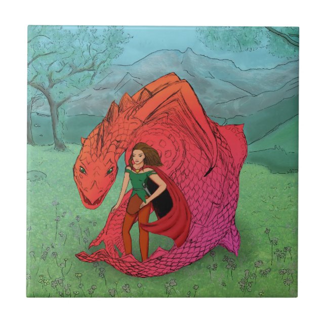 Red Baby Dragon Tile (Front)