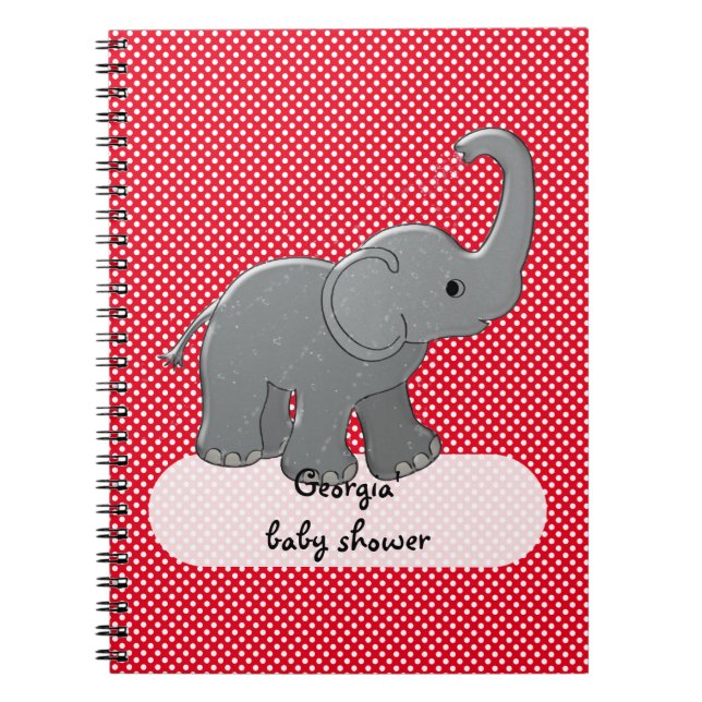 red baby elephant notebook (Front)