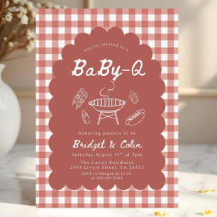Red Baby Q Baby Shower Invitation   Bbq Grill Baby