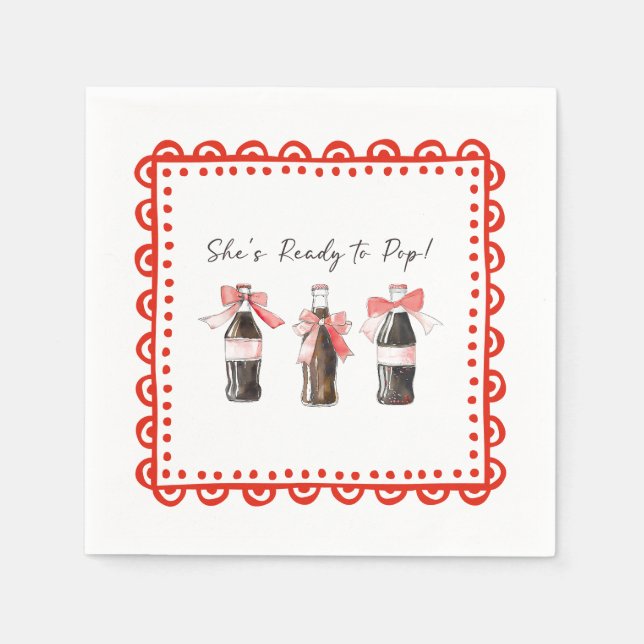 Red Baby Soda Ready to POP  Napkin (Front)