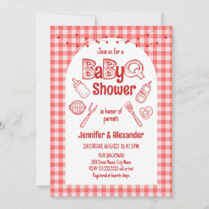 Red BaByQ Baby Shower Barbecue Invitation