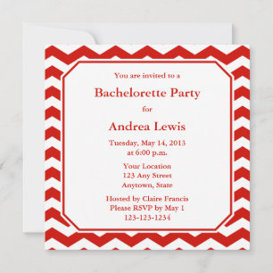 Red Bachelorette Party Invite / Announcement