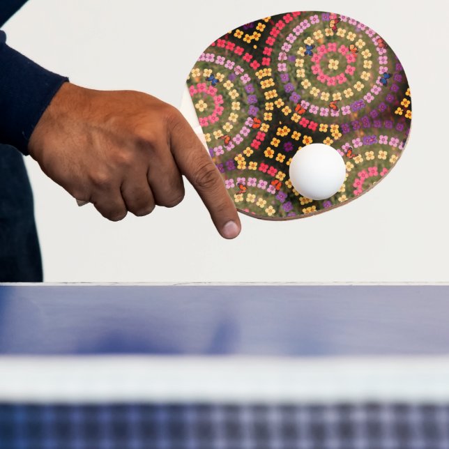 Red Back Pattern Ping Pong Paddle (Insitu)