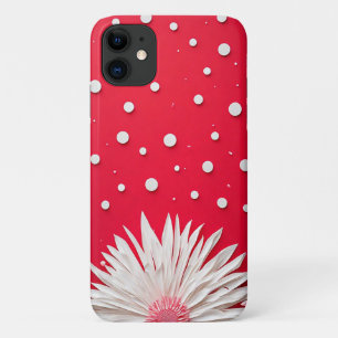 Red Background and Polka Dot Pattern iPhone 11 Case