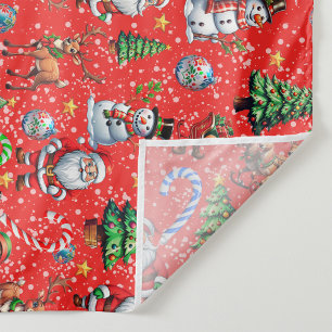 Red Background Christmas Decorative Pattern Tapestry