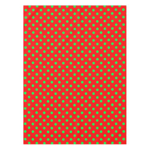 Red Background Green Polka Dots Design Tablecloth