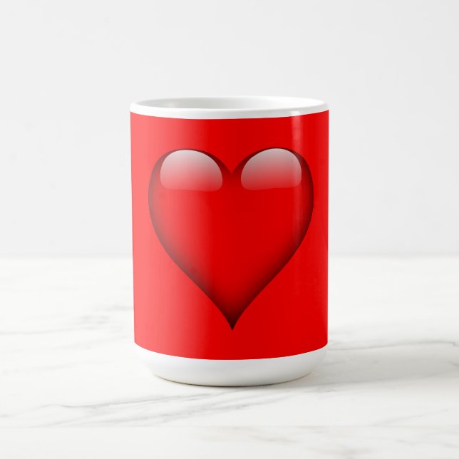 Red Background Love Wedding Heart Coffee Mug (Center)