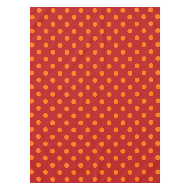Red Background Orange Polka Dots Design  Tablecloth (Front)