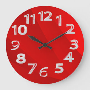 Red background simple large clock