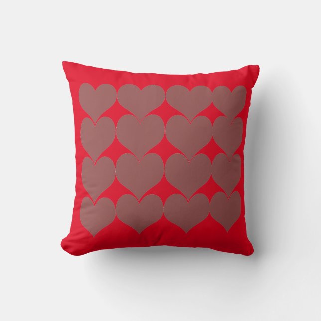 Red Background Wedding Marsala Heart Patterns Cushion (Front)