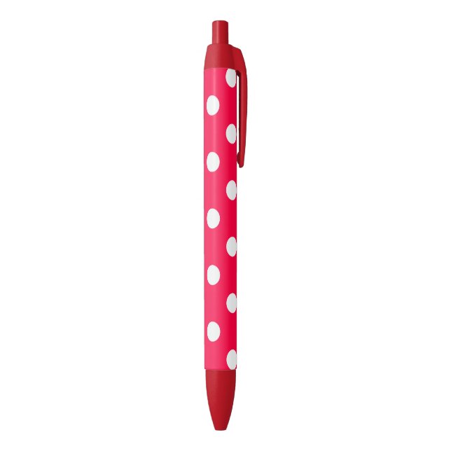 Red Background White Dotted Classic Template Ink Pen (Bottom (Vertical))