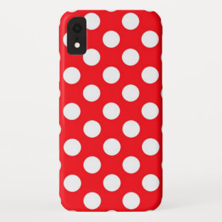 Red Background White Polka Dot iPhone XR Case