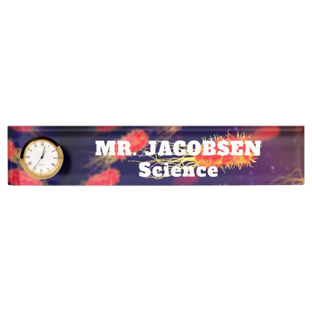 Red Bacteria Science Teacher  Nameplate (Front)