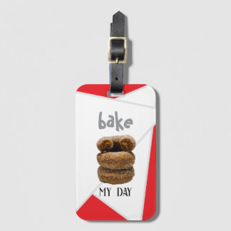 Red Bake My Day  Luggage Tag