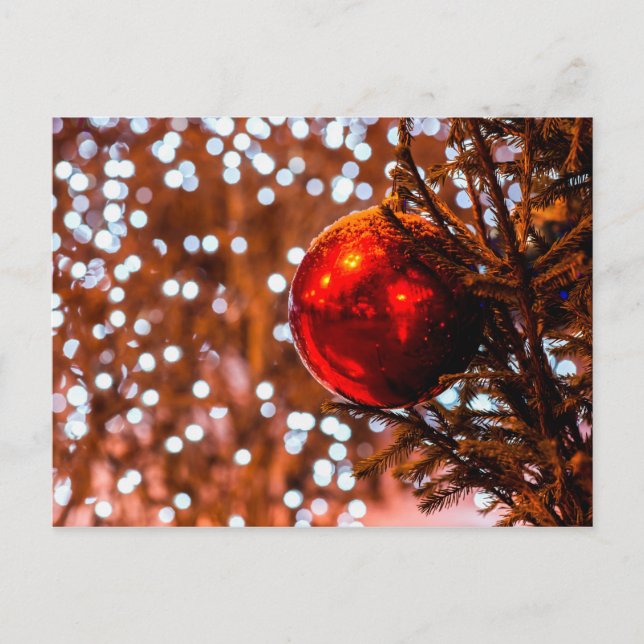 Red Ball, White Illumination Lights Postcard (Front)